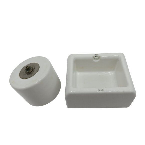 Ceramic Stoneware Desktop Rolling Stamp Moistener 1960's Vintage - Picture 5 of 10